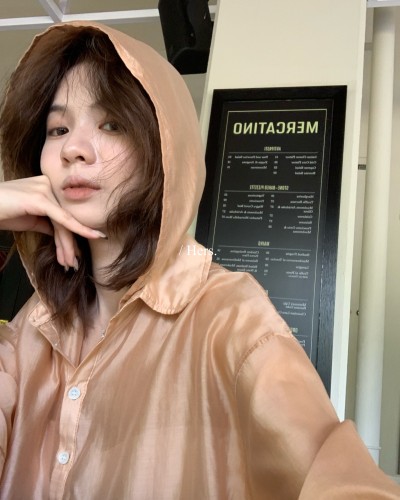【66723#후드 광감 셔츠 4색/프