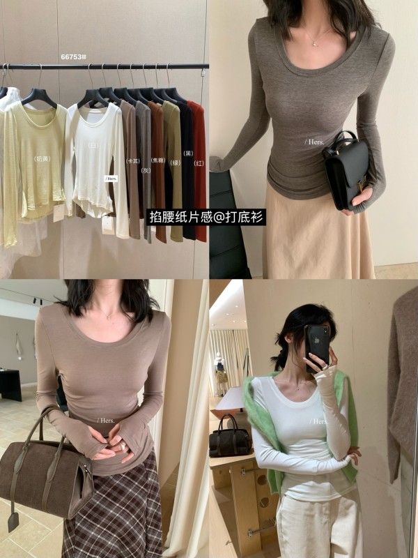 66753#허리라인 슬림핏@이너 티셔