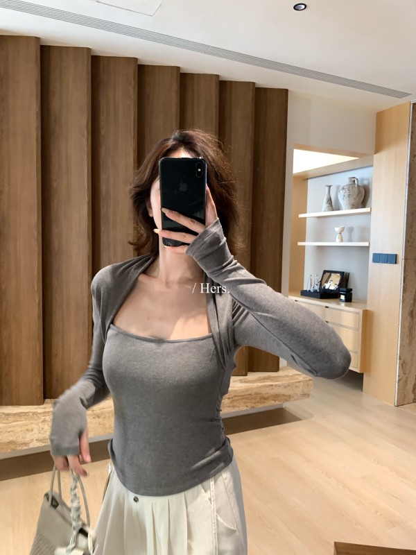 66849#조끼 스타일 허리 라인 상