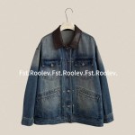 빅포켓 가죽 카라 데님 재킷