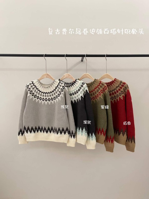 코튼 페어아일 소맨 세터