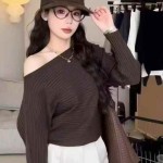 골지 원숄더 상의