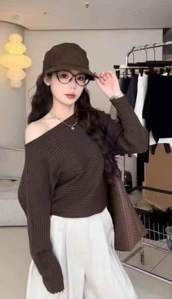 골지 원숄더 상의