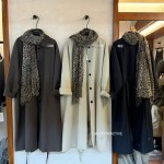 더블 벨트 디자인 롱 카라 코트