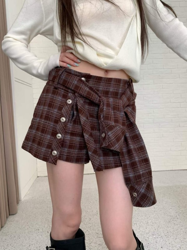 불규칙 스커트 팬츠
