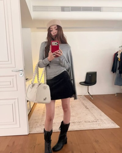 주름 슬림핏 이너 티