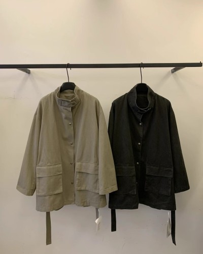 벨트 롱코트