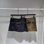 스웨이드 빈티지 미니 스커트