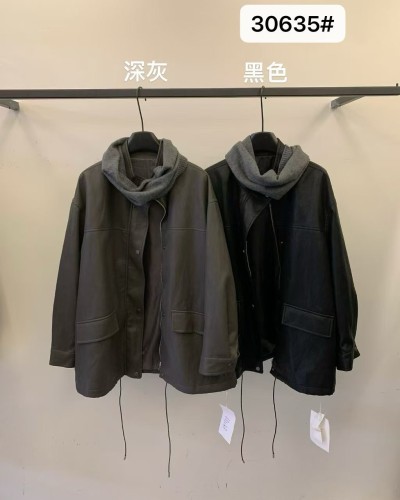 가죽 숄 칼라 코트