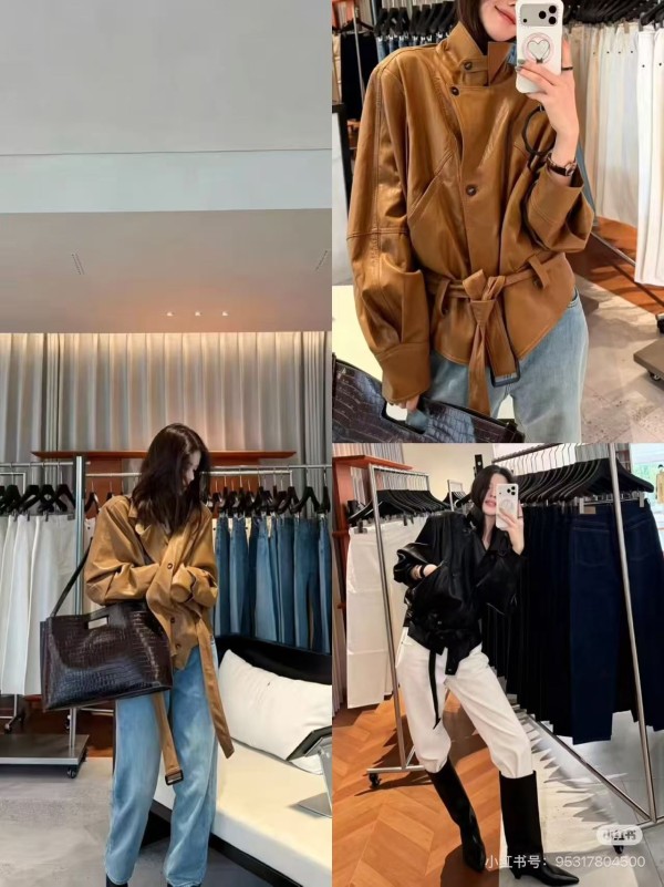 데이터 스타일 숏 레더 재킷